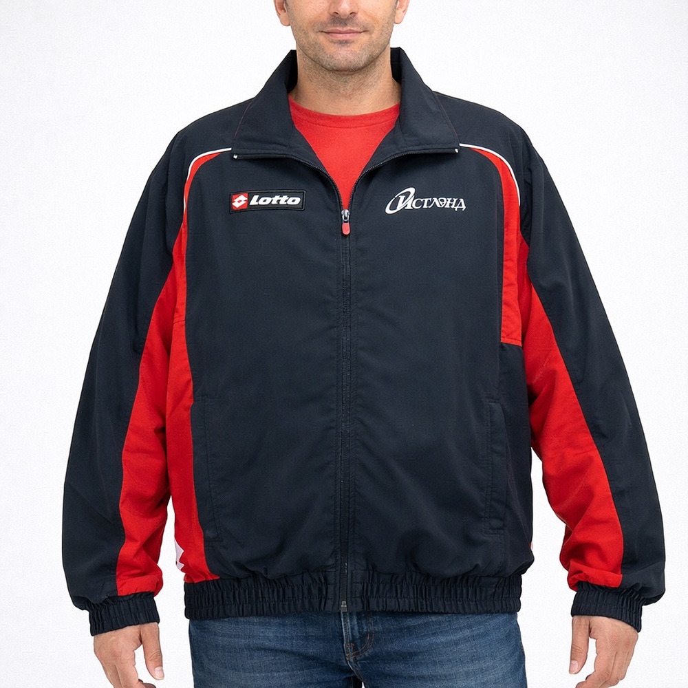 Lotto Italian‎ Sport Design Track Jacket Men L Full Zip Soccer - FLAWED